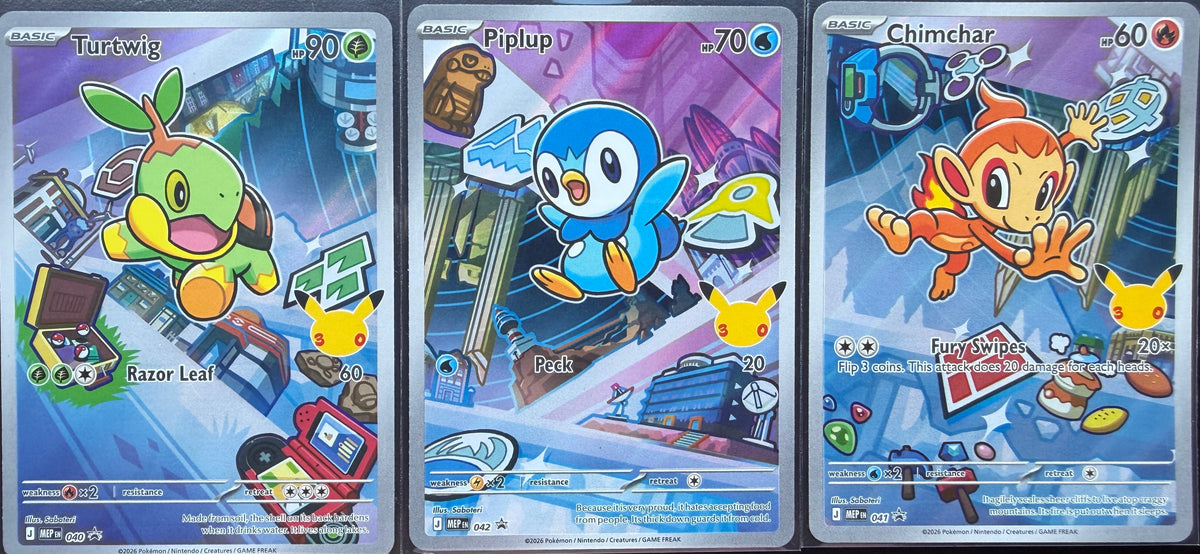 Pokémon 30th Anniversary – Starter Trio (3 Cards)